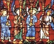 unknow artist Angels from Notre Dame de la Belle Verriere painting
